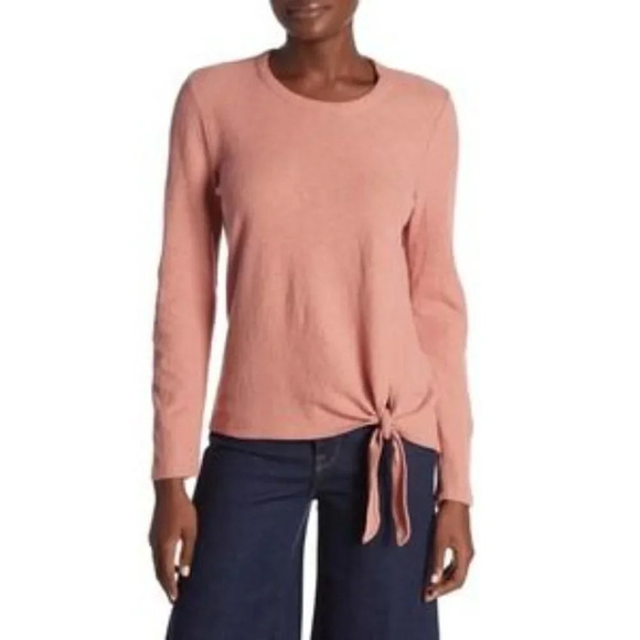 Madewell Soundcheck Side Tie Textured Top in Rosewood - Size Small - Picture 1 of 8